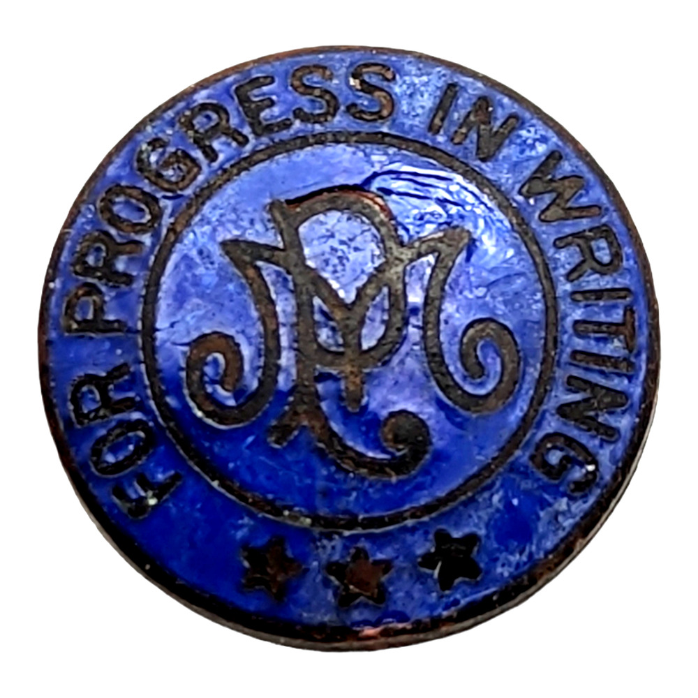 Palmer Method For Progress In Writing 3 Star Award Merit Vintage Hat Lapel Pin